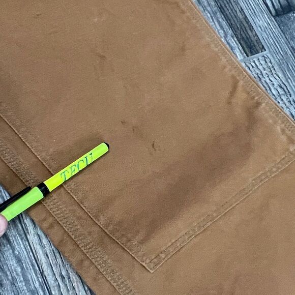 🔥🔥 Vintage CARHARTT DOUBLE KNEE Denim Canvas Workwear Cargo Pants Sz 44x32 - E - Picture 12 of 13